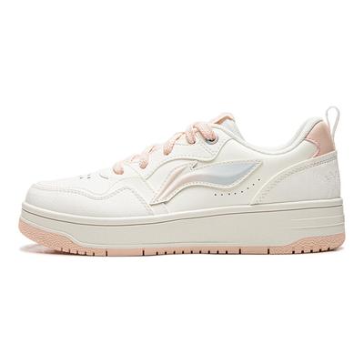Li Ning Tianji Soft Slip Resistant, Abrasion Resistant, Height Increasing Low Top Skateboard Shoes Women's Mist White AGCW068-3