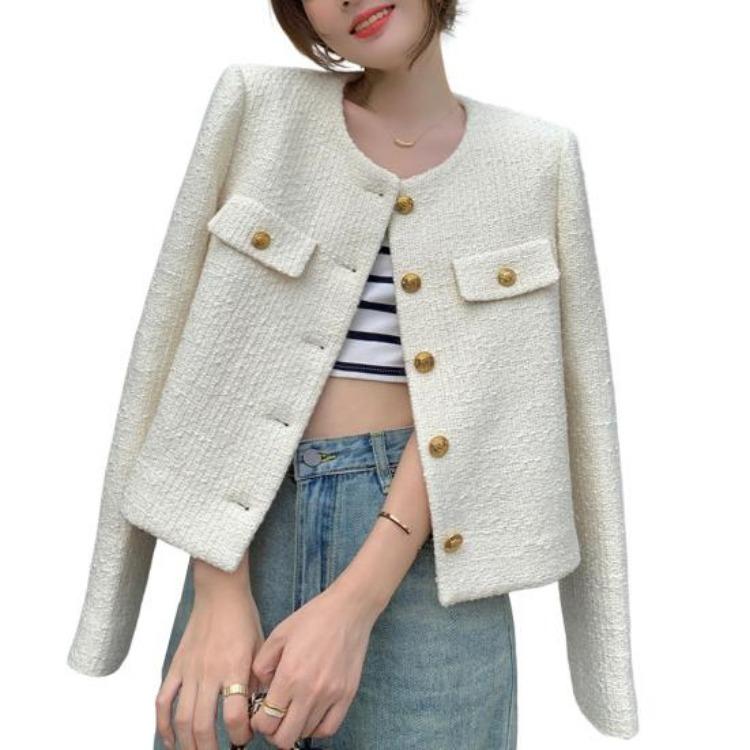 Fall Spring Women Cardigan Coat Single Breasted Long Sleeve Solid Color Loose OL Commuting Style Dating Shopping Jacket