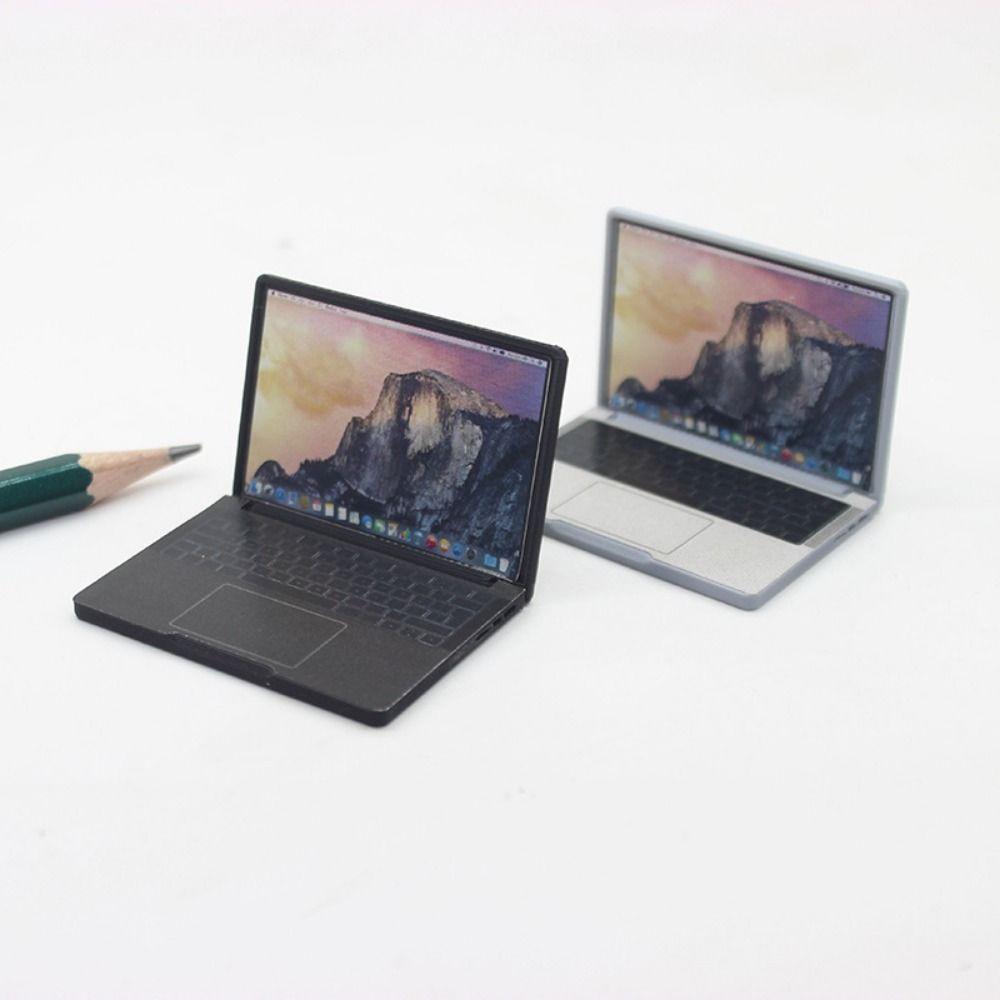 1:12 Tastatur Stol Skrivebord Sett Mini Bærbar PC Ny Hjemmestudie Rom Møbler Dekor