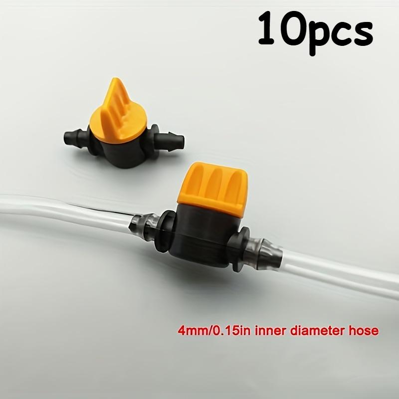 

4mm Double Hook Adjustable Valve, Adjustable Switch Valve for 4mm Pipe, Pipe Straight Valve Drip Irrigation 4/7mm Switch Valve