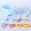 11PCS Silicone beach bucket sand digging tool sand bucket plastic abrasive outdoor sand digging artifacts children's toys Gifts