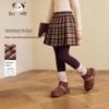 Girls' Warm Plaid Woolen A-Line Mini Skirt