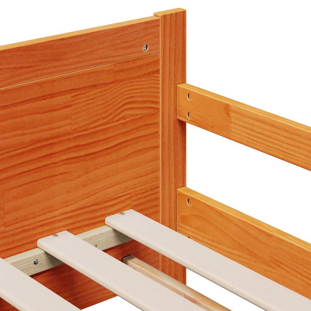 Extendable Bed Frame with Mattress Brown 80 x 200 cm