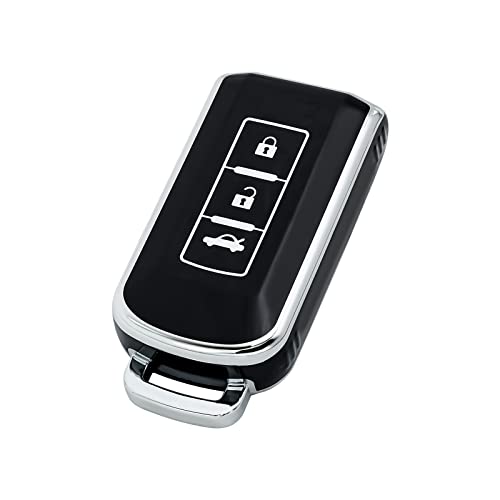 OFFCURVE Mitsubishi Smart Key Case, Key Cover, 3 Buttons, Shockproof, Scratch-Resistant, Keychain, Stylish, Good