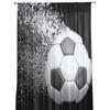 Soccer Balls Football Design Sheer Curtains for Living Room Decoration Window Curtains for Kitchen Tulle Voile Organza Curtains