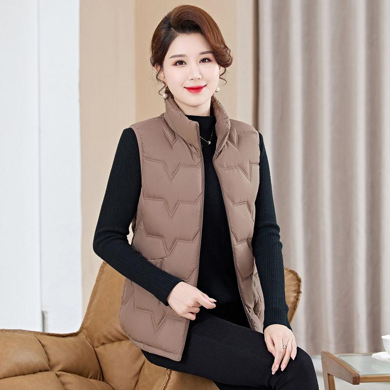 Moda Donna Autunno Collo Alto Elegante Piumino Cappotti Caldi Capispalla Casual Cintura Senza Maniche Inverno Donna Gilet Giacche