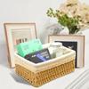 Imitation Straw Woven Tabletop Cosmetics Storage Box Vine Woven Pastoral Jewelry Storage Basket Storage Basket