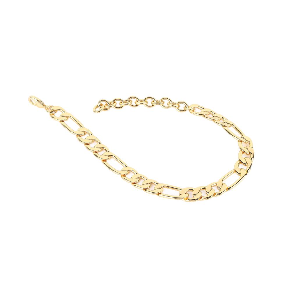 Flat Link Chain Bracelet Men Women Metal Fashionable Elegant Bracelet Jewelry Accessory for Dating Party