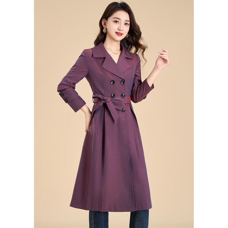 

Kebell British Style Double-Breasted Mid-Length Trench Coat for Women M