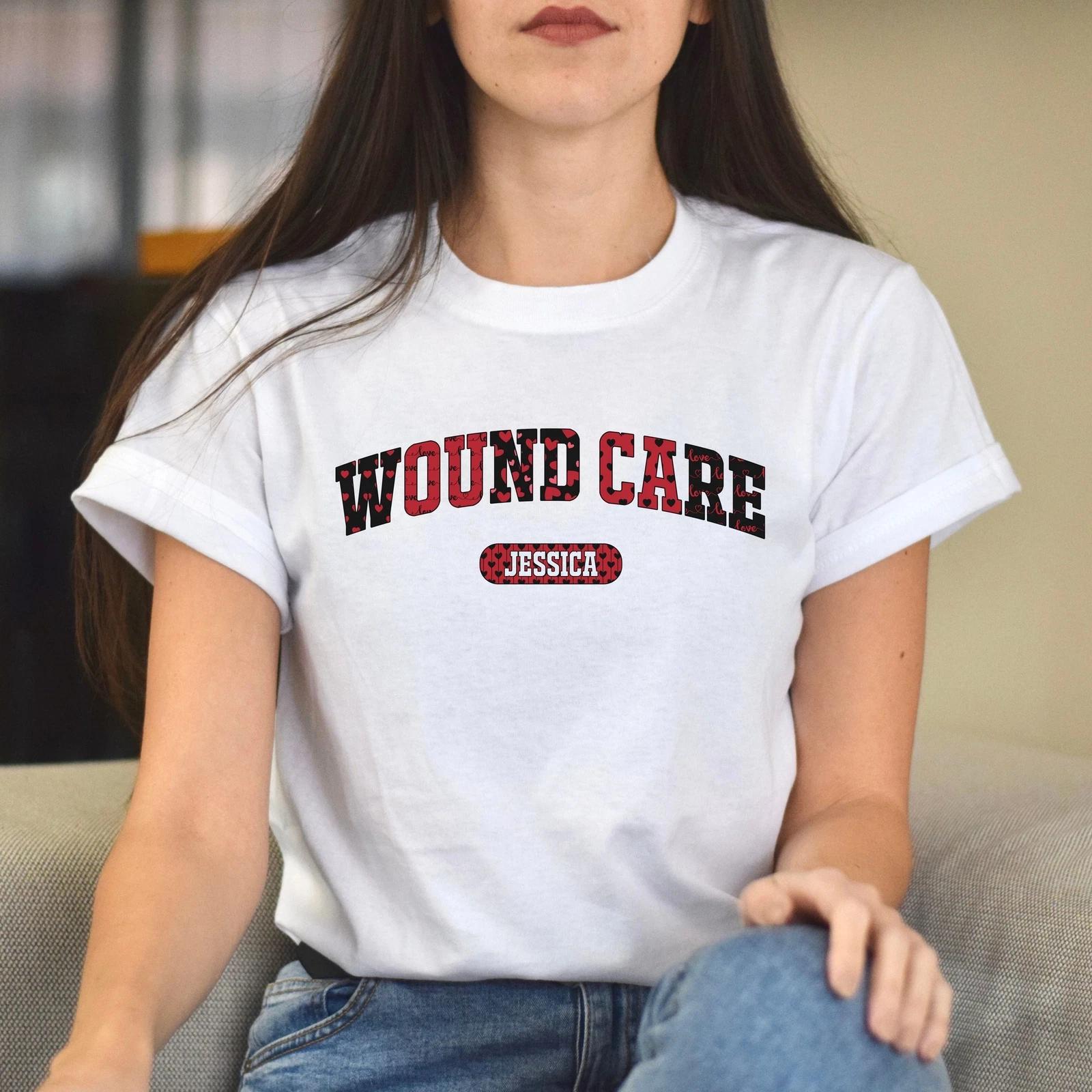 Personalized Wound care Valentine s Day Unisex T-Shirt Custom name Wound care nu M