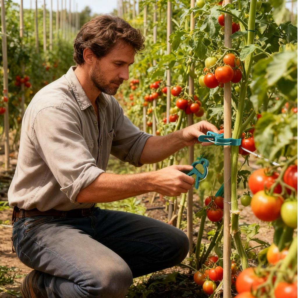 20pcs Reusable Garden Plant Clips Trellis & Vine Support Clips for Tomato Vegetables, Greenhouse Outdoor Flower Orchid Stem