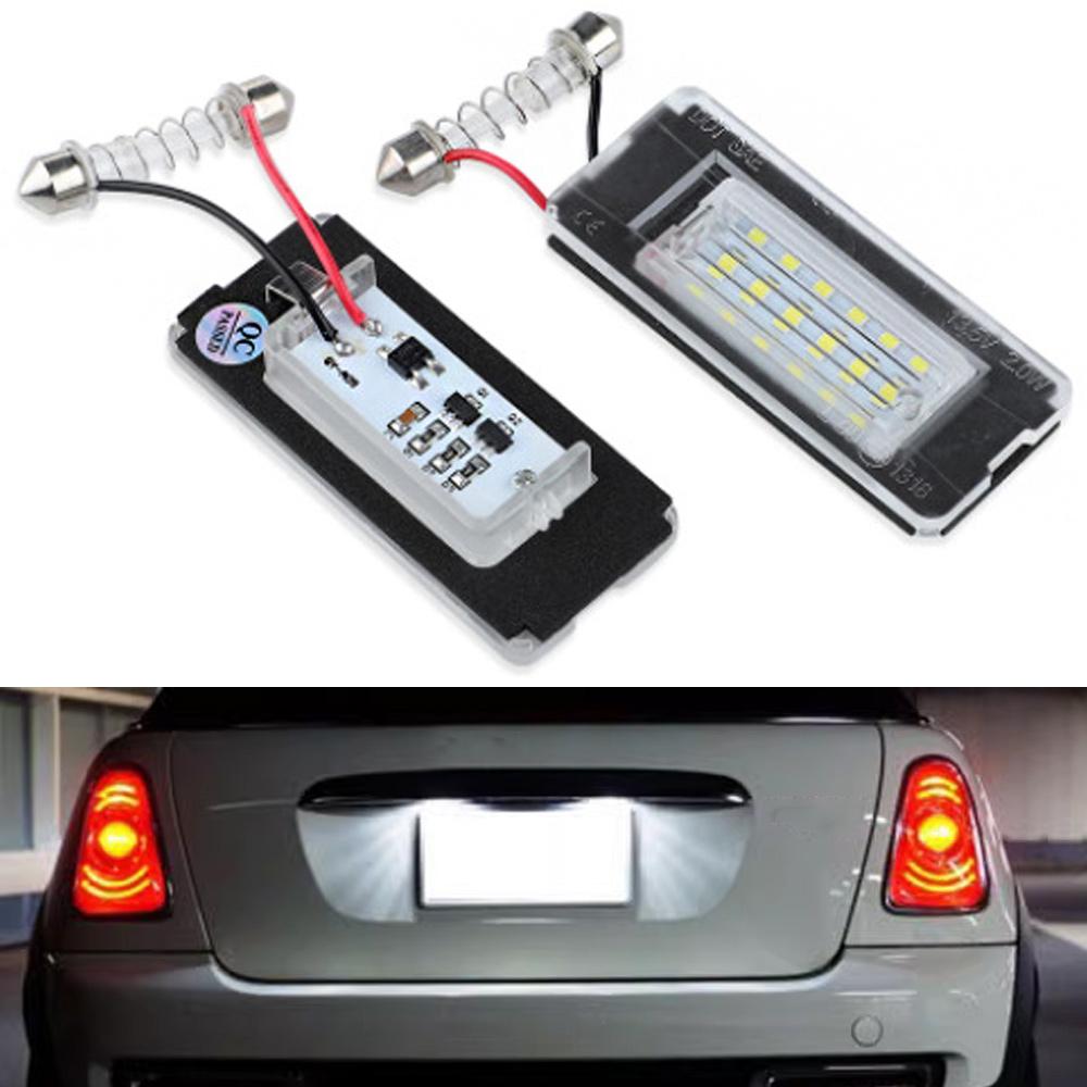 1/2pcs Car LED Number Plate Light Mini Cooper R56 R57 R58 R59 Canbus Error Free License Plate Lamp Plug and Play 6000K white
