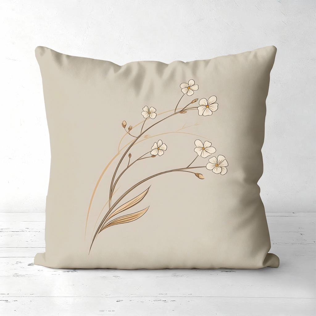 Floral Patterned Throw Pillows for Home Decor Polyester Pillowcase, Sofa Decorative Cushion Cov Headboard Pillow