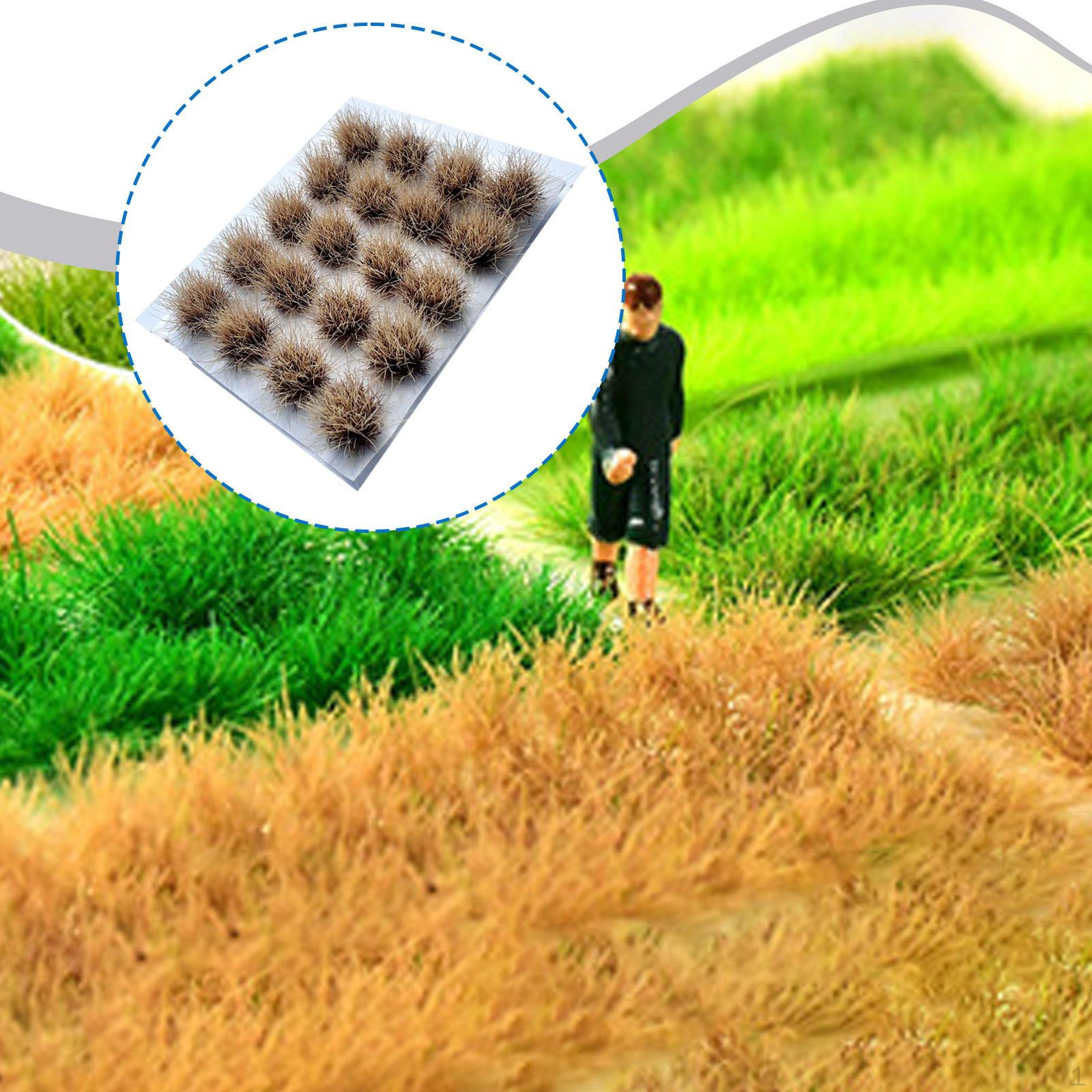 

20 Miniature Grass Tufts DIY Model Railway Fairy Garden Diorama Decoration Nylon And Colorfast for темно-коричневого кольору