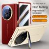Leather With Privacy Screen Tempered Glass Protector Case For Honor Magic V 5 Magic V5 Spring Hinged Camera Holder Cover