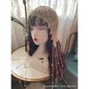 Spring and summer handmade hat women's pearl fringed hook knitted hat retro hollow headgear versatile headscarf hat