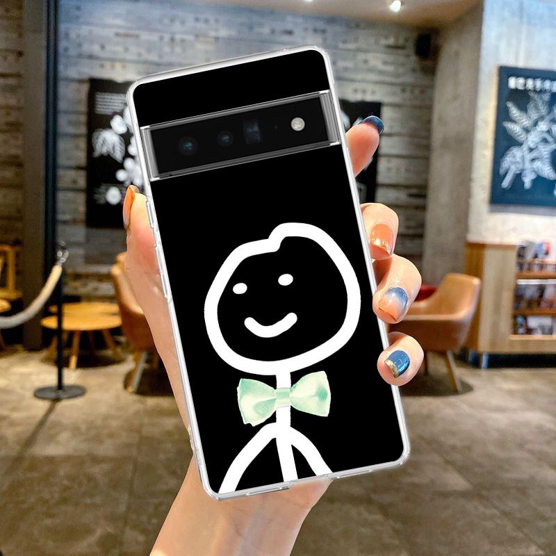 funny Cute Cartoon Matchman For Google Pixel 9 8 7 6 Pro Phone Case Soft For Pixel 6A 5 4 5A 4A 3A XL 5G Silicone Clear Cover