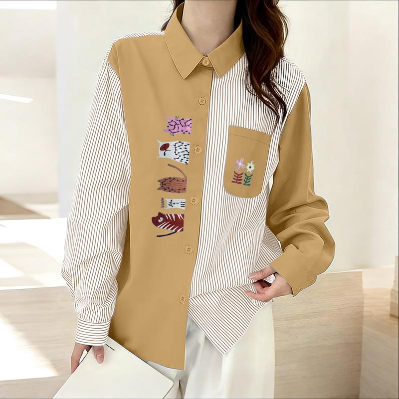 

Жіноча повсякденна блузка з довгим рукавом і відкладним коміром ZANZEA 5XL