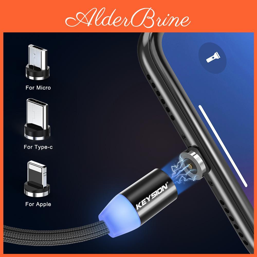 Micro Cable Keysion 1m Magnetic Usb Typec Apple Lightning Phone Cable Led Charging Nylon Wire Cord