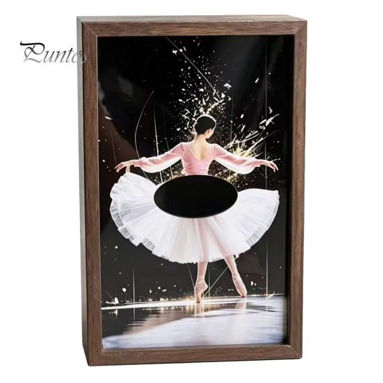 Schreibtisch-Taschentuchbox-Abdeckung Nussbaumholz-Box, mit künstlerischem Ballettänzer-Rock-Design, Nachttisch-Organizer Mehrzweck-Papiertuchhalter für Zuhause
