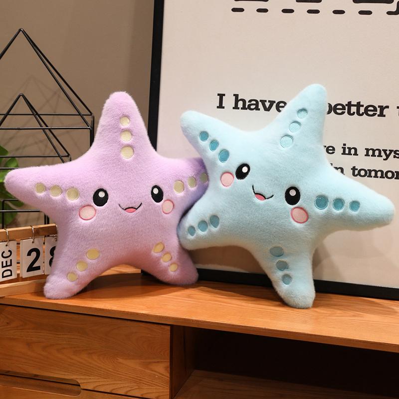 Cute Starfish Plush Pillow Soft Stuffed Animal Doll Comforting Cushion Toy For Kids Birthday Christmas Gift