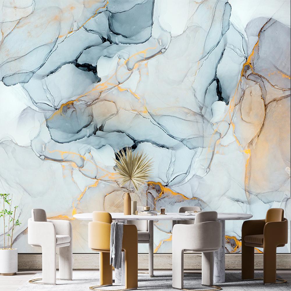 Blue Marble Wallpaper Modern Stylish Marble Murals Bedroom Home Decor