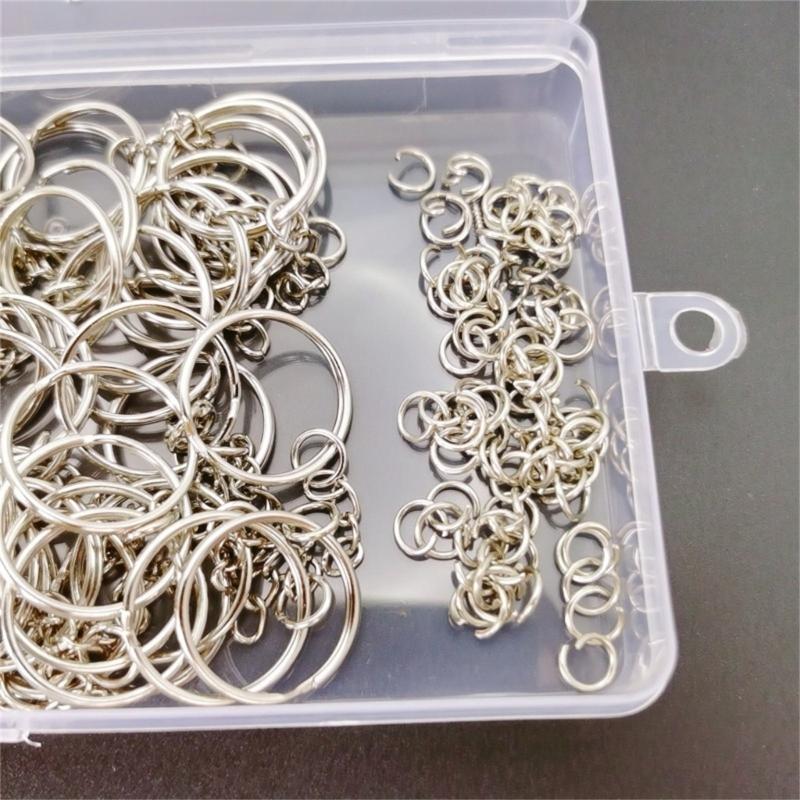80pcs Keychains with Chain and 80pcs Jump Rings DIY Jewelry Making Accessories