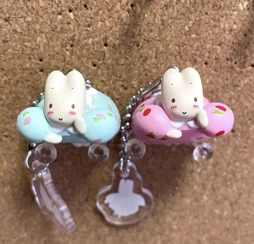 New product in stock Jasmine Rabbit Doll Pendant Acrylic Hanging Tag Blind Box Keychain French Floral Afternoon Tea Rabbit