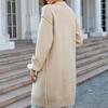 2023 Autumn/winter Women's Casual Knitting Solid Color Pocket Long Fashion Sweater Coat