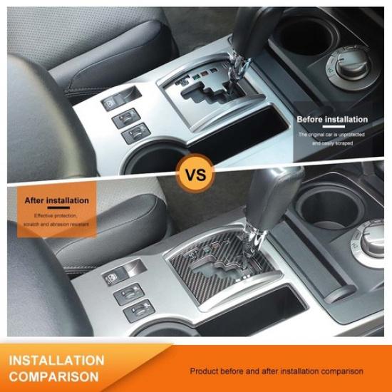 Carbon Fiber Inner Gear Shift Control Cover Trim For 4Runner 2010+ Accessories