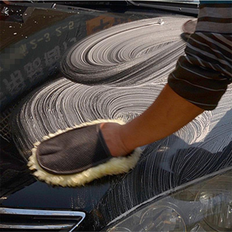 Wool Velvet Car Wash Gloves - Thick Cleaning & Waxing Accessories