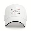 1 Calvin Baseballkappe verstellbares Band rot-graues Muster Dad Hat atmungsaktives Netz hinterer Schirm geeignet für Männer und Frauen