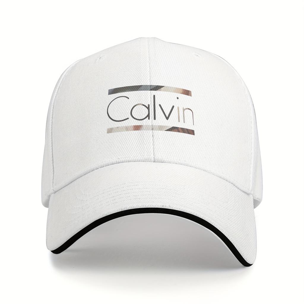 1 Calvin Baseballkappe verstellbares Band rot-graues Muster Dad Hat atmungsaktives Netz hinterer Schirm geeignet für Männer und Frauen