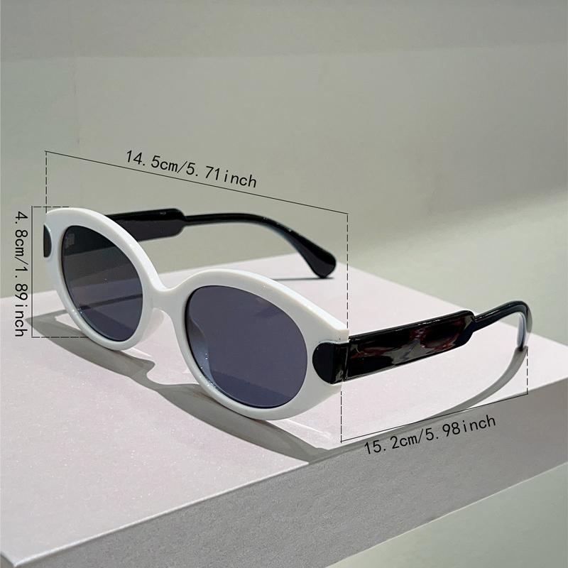 Vintage Oval Sunglasses Women Fashion Cute Candy Color Rim Beach Vacation Sun Glasses Trendy Brand Design Decor Shades