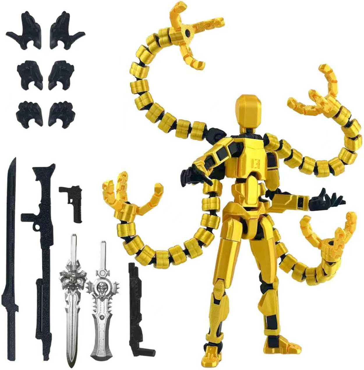 

T13 Already Assembled Action Figure Accessories,T13 Multi-Jointed Movable,for Collectors Desktop Decorations t-13 Movability 3D жовтий