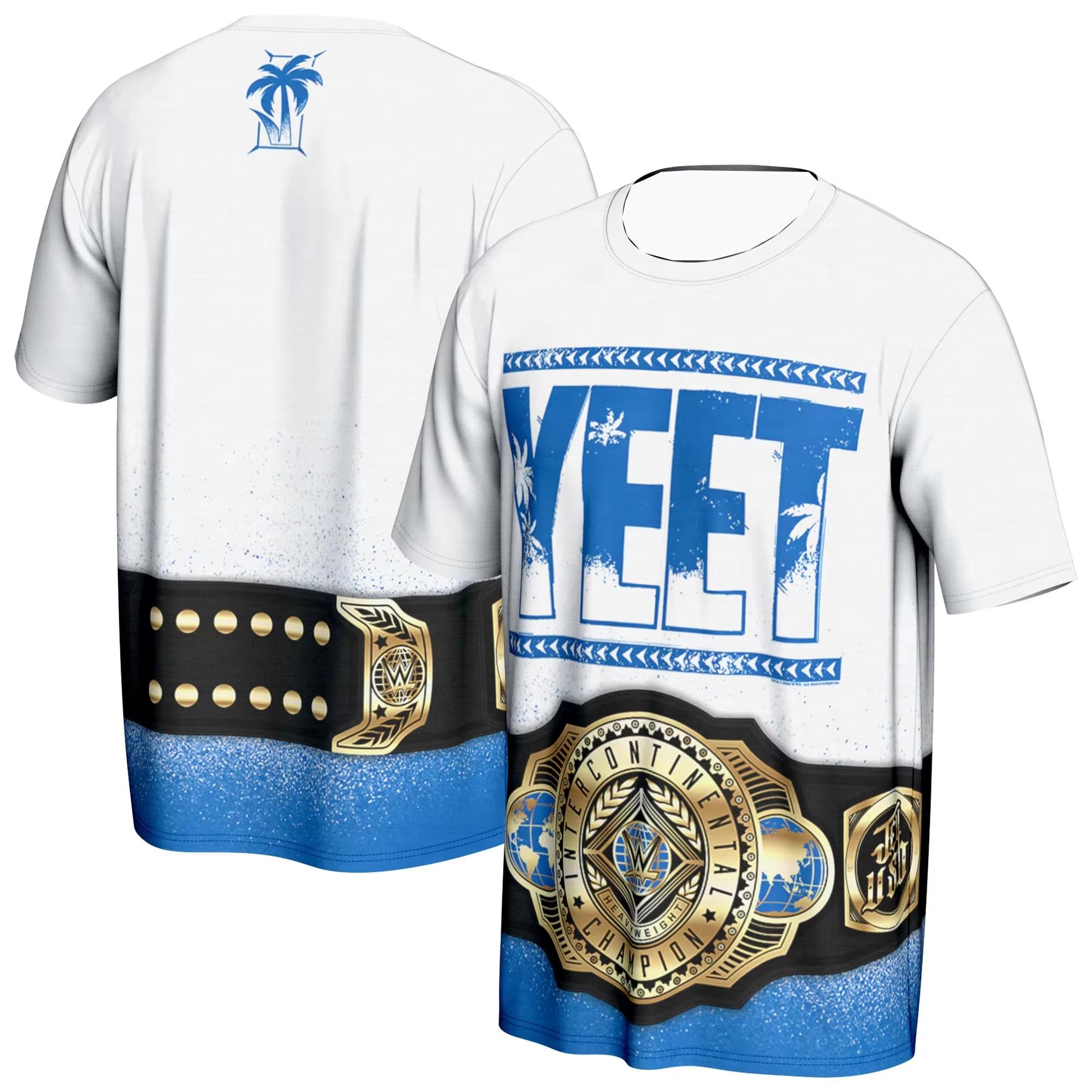 Men T-shirt Shirt Wrestling Sports Casual Digital Printed Short-sleeved Top S