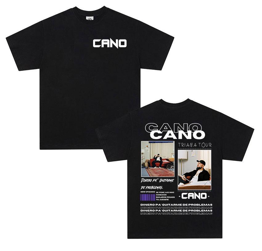 Rap Singer Cano Triana Tour 2025 Pattern Tshirt Summer Mens Hiphop Punk Short Sleeved Large Cotton Tshirt Street Wear Y2K