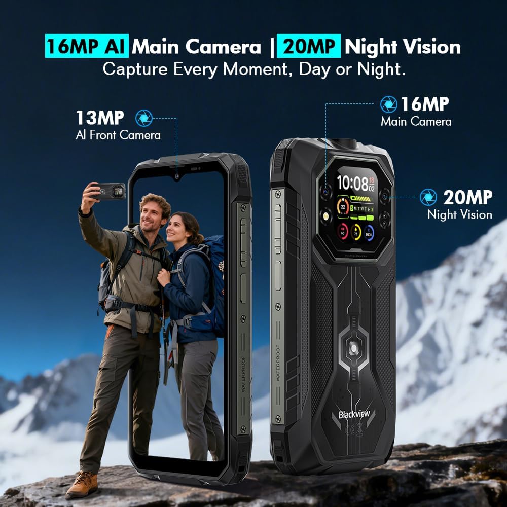 Blackview ROCK 1 Handy 24GB+256GB 15000mAh 6,56" Display 16MP Android 16 Smartphone