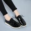 Women Platform Flats Leather Lace Up Classic Bullock Footwear Female 2025 Spring Autumn Oxford Shoes Plus Size 43 Zapatos Mujer