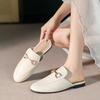Fashion 2024 Spring and Summer Women’s Outer Wear Slippers Flat Shoes Women's Casual Mules Stylish Metal Decoration Large Size 41-44