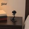 Detailed Petal Rose Model 3D Printed Black Statue Ornament, Gothic Dark Style Figurine, Artistic Flame Base Ornament Flower Decor, Exquisite
