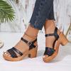 Fashion Women Sandals White Chunky Heeled Sandals Women Summer 2025 Braid Band Gladiator Sandals Woman Ankle Strap Casual Platform Shoes