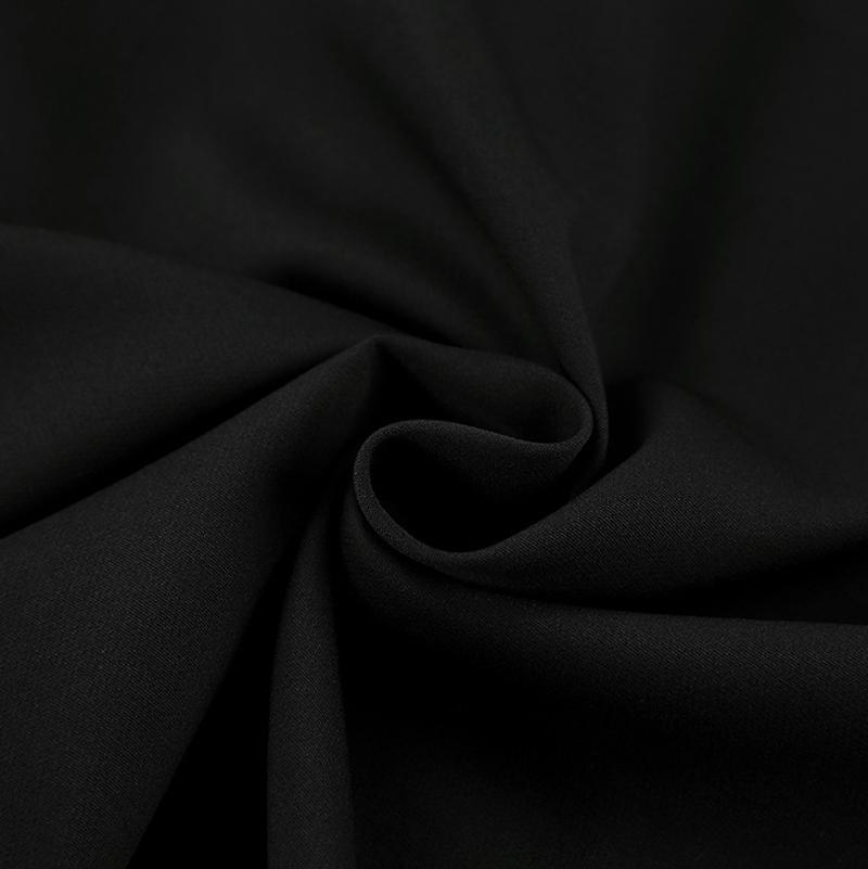 Dámské šaty s výstřihem do V, jednobarevné, s výřezy, s dlouhým rukávem, áčkového střihu, na zip, kancelářské šaty