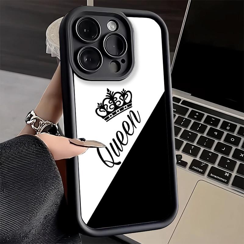 Phone Case for iPhone 17 Air 16E 15 16 Pro Max Queen King Couple Theme Cover 14 Plus 13 12 Mini Soft Shell Silicone Fundas