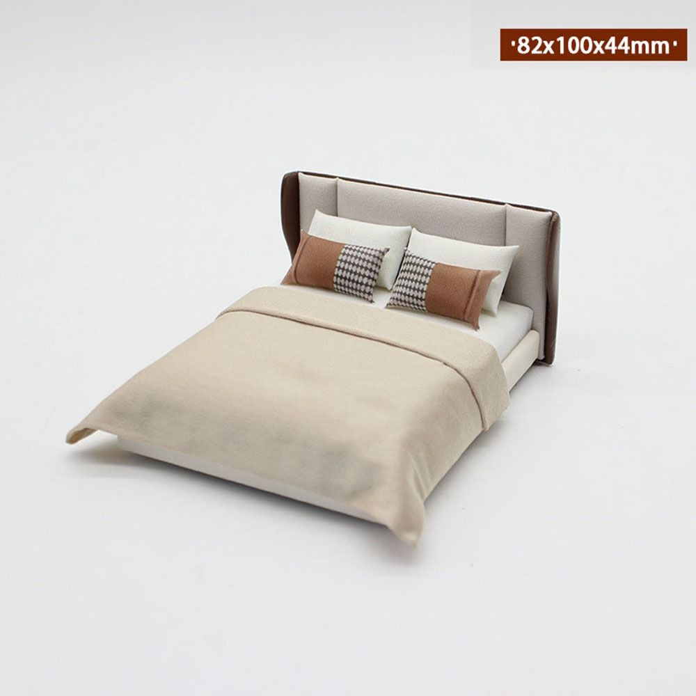 1:20 Dollhouse Miniature Bed DIY Bedroom Furniture Doll House Bed  Dollhouse Decoration