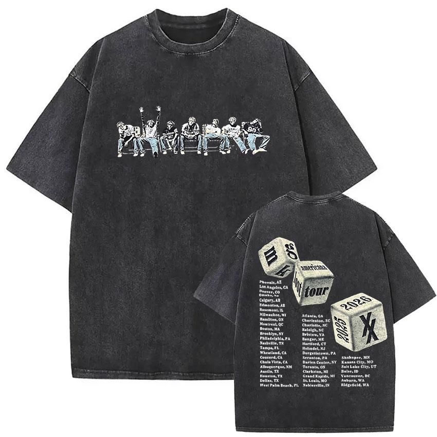 MGK Lost Americana Tour 20252026 Vintage Gewaschenes T-Shirt Herren Damen Sommer Mode Baumwolle Kurzarm T-Shirt Fans Geschenk Kleidung