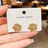 Custom Elegant Zirconia Flower Earrings for Women - Lightweight, Versatile, Fashionable Daily Accessory