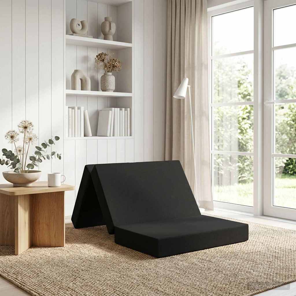 Folding Sofa Bed 80 x 67 x 45 cm Black