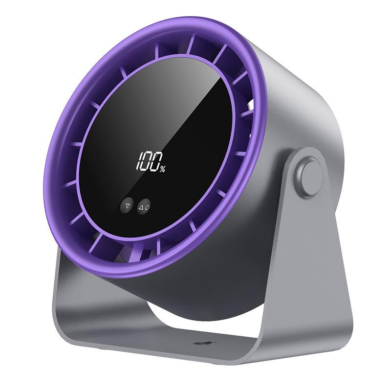 Desktop Fan High-speed 100 Speed Adjustable Circulating Fan Charging Digital Display Turbine Wall Mounted Desktop Fan