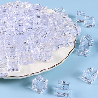 18mm Transparent Acrylic Crushed Ice Square Beads for DIY Jewelry Making